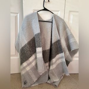 Fuzzy Plaid Shawl Aerie ONE SIZE